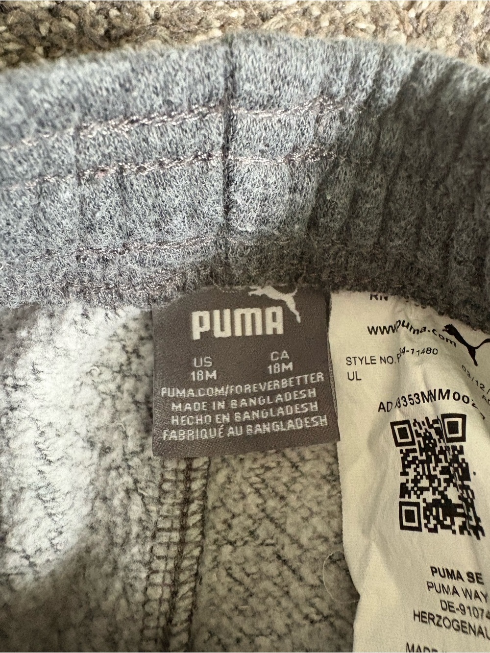 Puma Kids Gray and Red Hooded Jogger Set - Picture 9 of 10